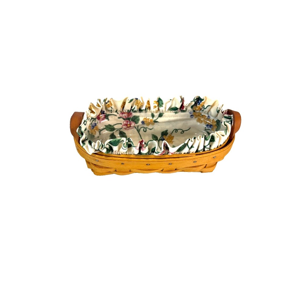 1999 Longaberger Lavender Basket w/Liner & Protector 8"L x 4"W x 2"H